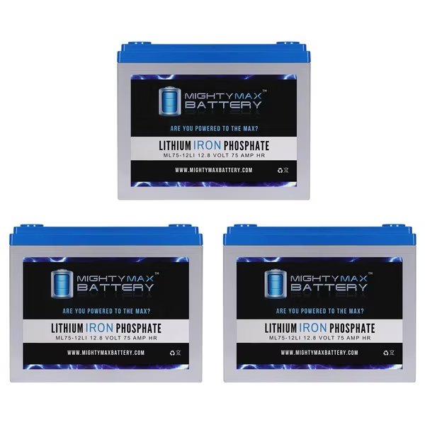 12V 75AH Lithium Replacement Battery compatible with Merits Pioneer 10 S347/S3471 - 3PK, Mighty Max Battery, Mfr#: MAX4010712